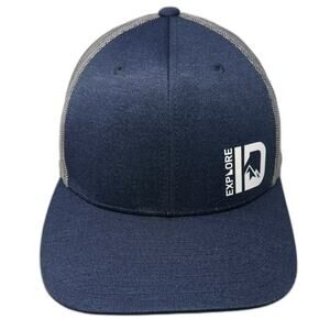 Team 365 Trucker Hat Blue Gray OS Explore ID Logo Snapback Adjustable Mesh